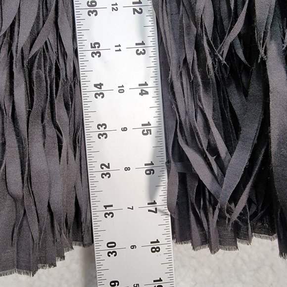 Harvey Nichols Black Willow Laser Cut Fringe Pleated Designer A Line Mini - Picture 7 of 16